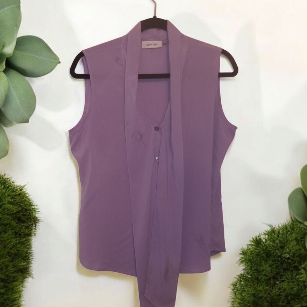 Calvin Klein Women's Purple Sleeveless Top
